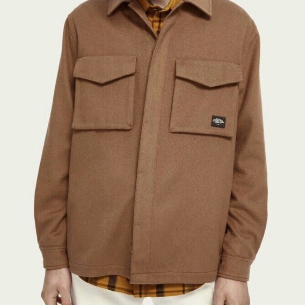 Scotch & Soda Brown Lightweight Shirt Jacket